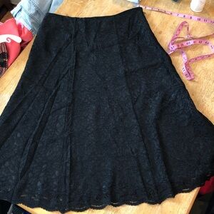 Kate Hill NWOT  black lace midi skirt